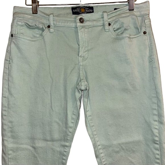 Lucky Brand Women ZOE Straight Crop Jean 12 Mint Colored Denim Stretch Mid Rise - Picture 5 of 11